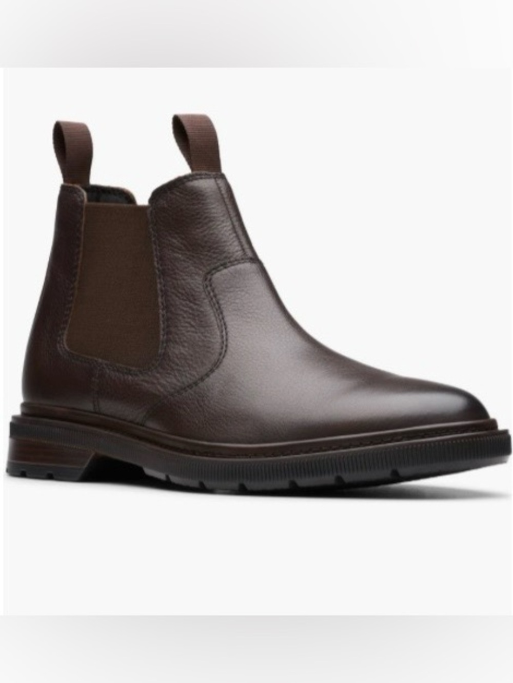 Clarks Men's Dark Brown Leather Chukka Chelsea Boots